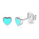 Boucles d'oreilles à clou en forme de cœur G1283 5