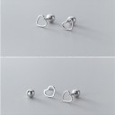 Boucles d'oreilles à clou en forme de cœur G646 3