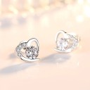 Boucles d'oreilles à clou en forme de cœur H709 5