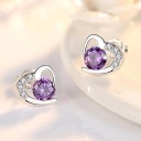 Boucles d'oreilles à clou en forme de cœur H709 4