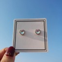 Boucles d'oreilles à clou en forme de cœur R124 5