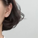 Boucles d'oreilles à clou en forme de cœur R52 3