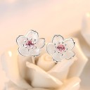 Boucles d'oreilles à clou femme fleur G143 2