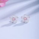 Boucles d'oreilles à clou femme fleur G143 5