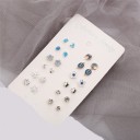 Boucles d'oreilles à clou pour femmes 12 paires G1133 5