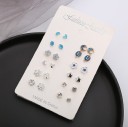 Boucles d'oreilles à clou pour femmes 12 paires G1133 6