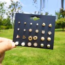 Boucles d'oreilles à clou pour femmes 12 paires G1319 5