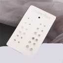 Boucles d'oreilles à clou pour femmes 12 paires G1489 5
