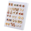 Boucles d'oreilles à clou pour femmes 18 paires 2