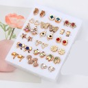 Boucles d'oreilles à clou pour femmes 18 paires 4