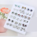 Boucles d'oreilles à clou pour femmes 18 paires 5