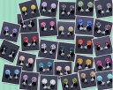 Boucles d'oreilles à clou pour femmes 20 paires A2684 2