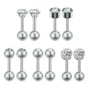 Boucles d'oreilles à clou pour femmes 5 paires A3151 7