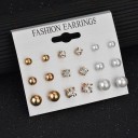 Boucles d'oreilles à clou pour femmes 9 paires 5