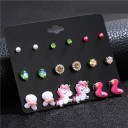 Boucles d'oreilles à clou pour femmes 9 paires G1318 1
