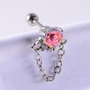 Boucles d'oreilles à clou pour femmes avec cristaux et zircons Ornement en forme de cœur, de tulipe ou d'éventail Tige avec boule à vis Bijoux 3