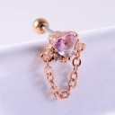 Boucles d'oreilles à clou pour femmes avec cristaux et zircons Ornement en forme de cœur, de tulipe ou d'éventail Tige avec boule à vis Bijoux 4