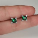 Boucles d'oreilles à clou pour femmes avec zircon H795 4
