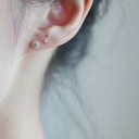 Boucles d'oreilles à clou pour femmes avec zircons G951 2