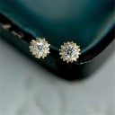 Boucles d'oreilles à clou pour femmes avec zircons G951 4