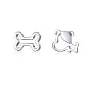 Boucles d'oreilles à clou pour femmes chien et os 1
