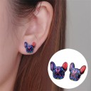 Boucles d'oreilles à clou pour femmes chien 4