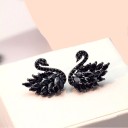 Boucles d'oreilles à clou pour femmes cygne 8