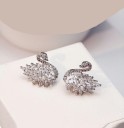 Boucles d'oreilles à clou pour femmes cygne 7