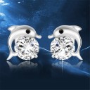 Boucles d'oreilles à clou pour femmes dauphin 4
