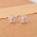 Boucles d'oreilles à clou pour femmes fleurs 1
