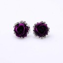 Boucles d'oreilles à clou pour femmes rose C1092 5