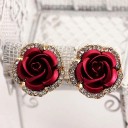 Boucles d'oreilles à clou pour femmes rose C1092 1