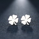 Boucles d'oreilles à clou pour femmes trèfle 2