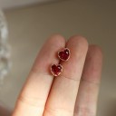Boucles d'oreilles à clous en forme de cœur pour femmes C1090 4