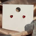 Boucles d'oreilles à clous en forme de cœur pour femmes C1090 2