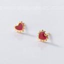 Boucles d'oreilles à clous en forme de cœur pour femmes R92 22