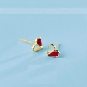 Boucles d'oreilles à clous en forme de cœur pour femmes R92 6