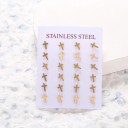 Boucles d'oreilles à clous pour femmes 12 paires G1213 3