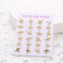 Boucles d'oreilles à clous pour femmes 12 paires G1213 5