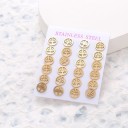 Boucles d'oreilles à clous pour femmes 12 paires G1213 7