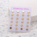 Boucles d'oreilles à clous pour femmes 12 paires G1213 8