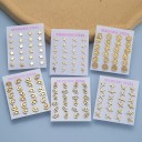 Boucles d'oreilles à clous pour femmes 12 paires G1213 1