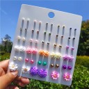 Boucles d'oreilles à clous pour femmes 30 paires j446 4