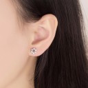 Boucles d'oreilles à puce femme fleur R130 2