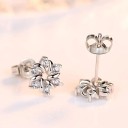 Boucles d'oreilles à puce femme fleur R130 4