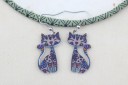Boucles d'oreilles - chat J2924 2