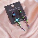 Boucles d'oreilles circulaires avec croix 8