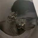 Boucles d'oreilles circulaires pour femmes avec araignée 3