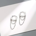 Boucles d'oreilles circulaires pour femmes avec chaîne 6