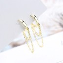 Boucles d'oreilles circulaires pour femmes avec chaîne 2